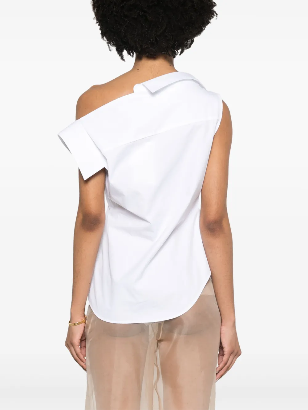 Shop Rohe Deconstructed Off-shoulder Top In 白色