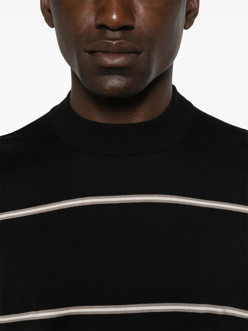 Brunello Cucinelli Gestreept T-shirt Zwart