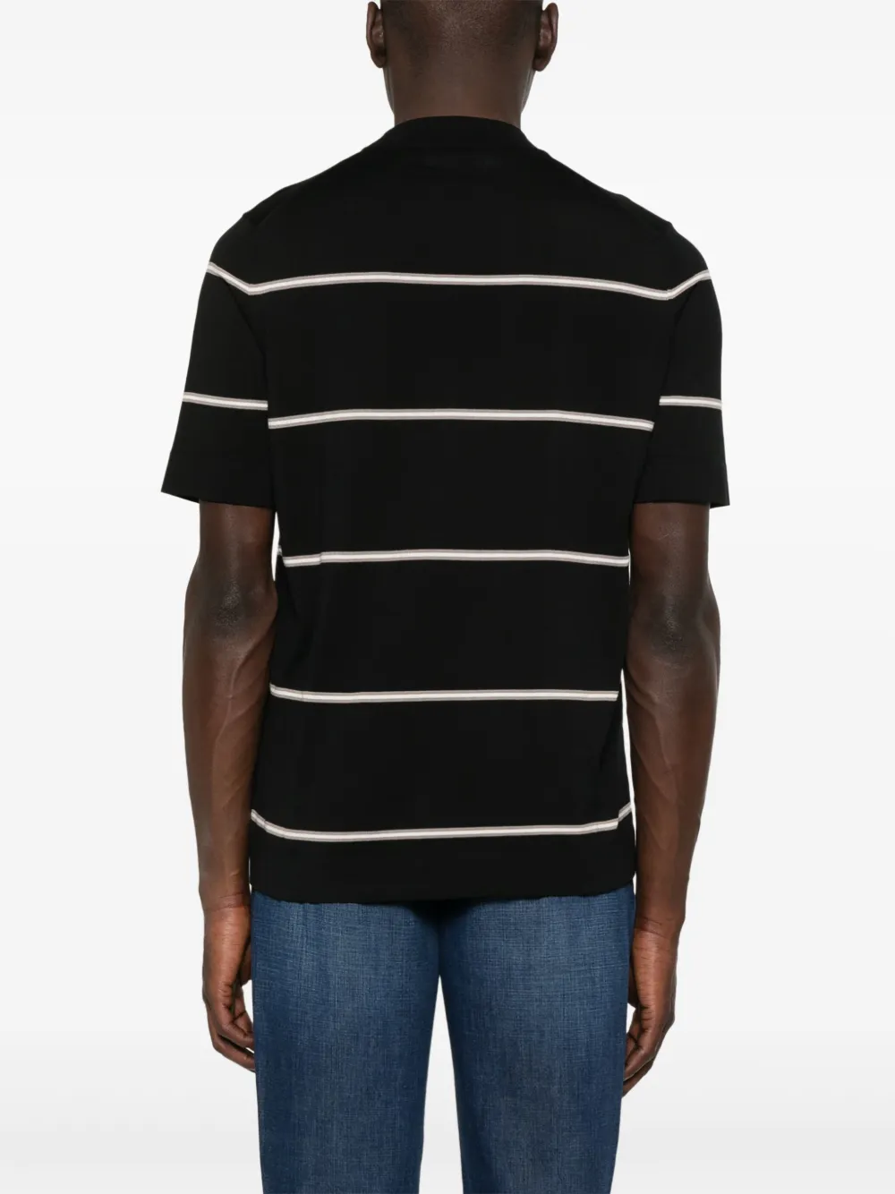 Brunello Cucinelli Gestreept T-shirt Zwart