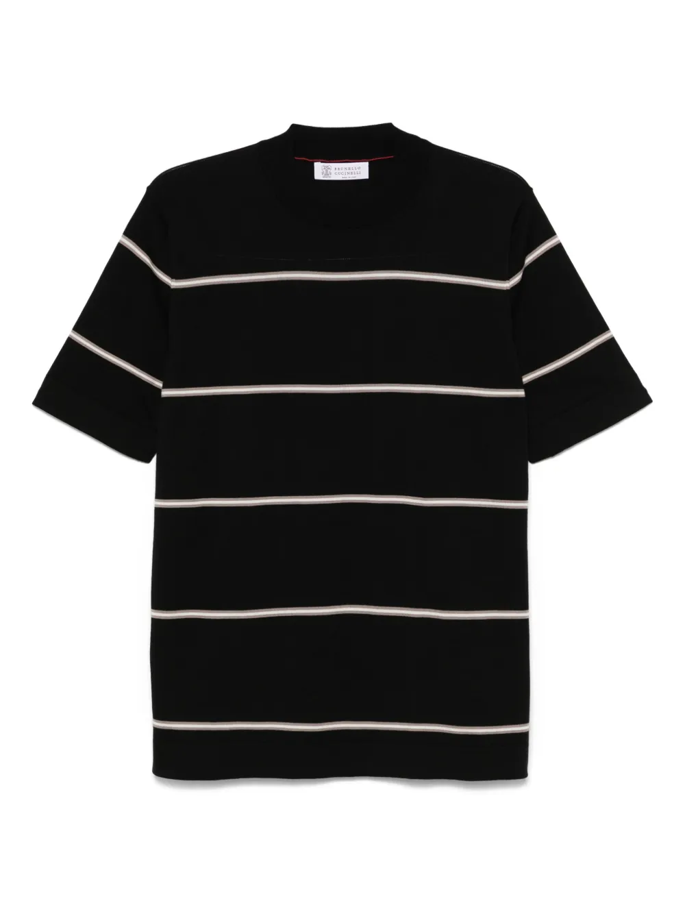 Brunello Cucinelli playera con motivo de rayas | negro | Image 1
