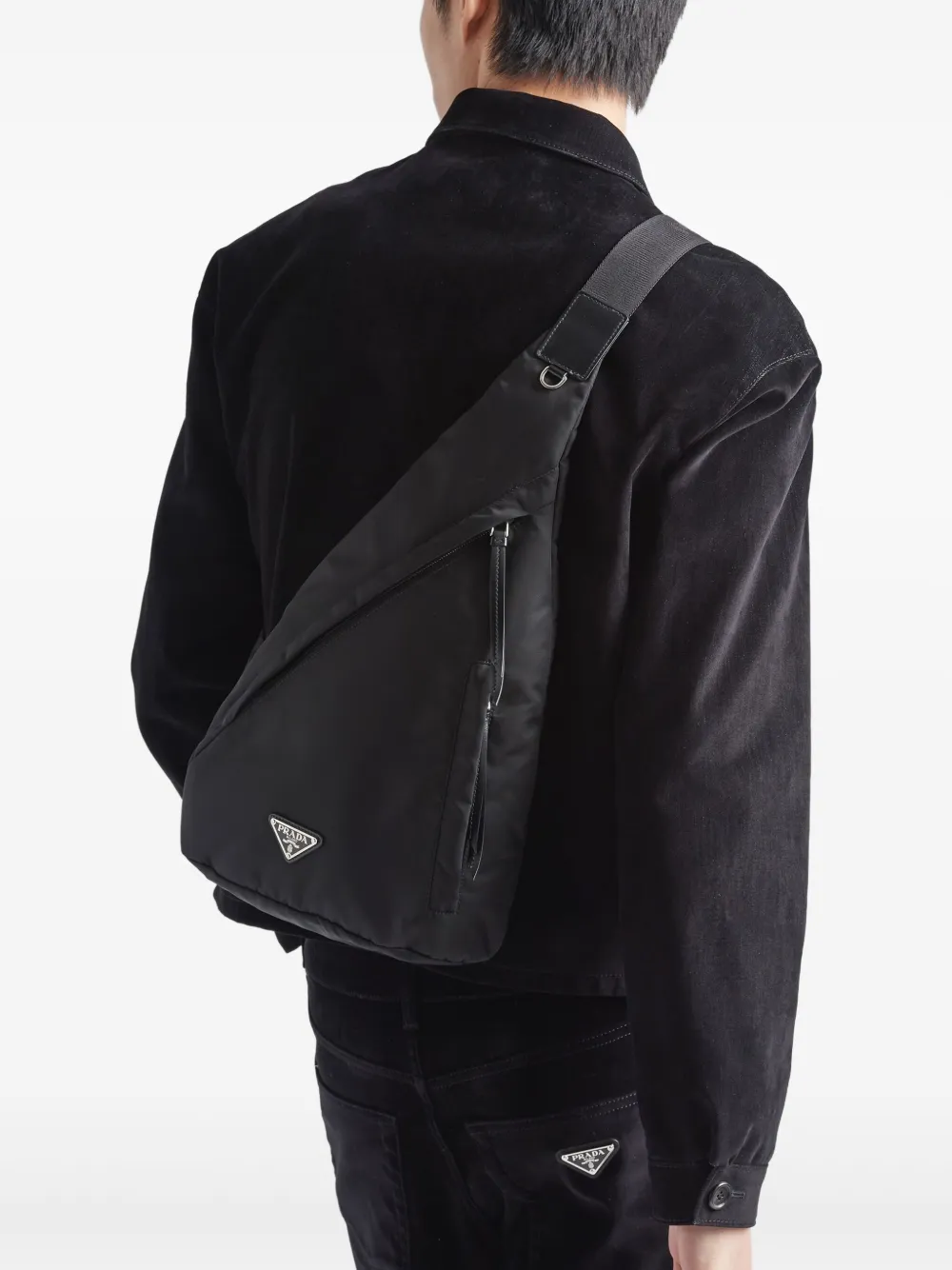 Prada Asymmetrische rugzak Zwart