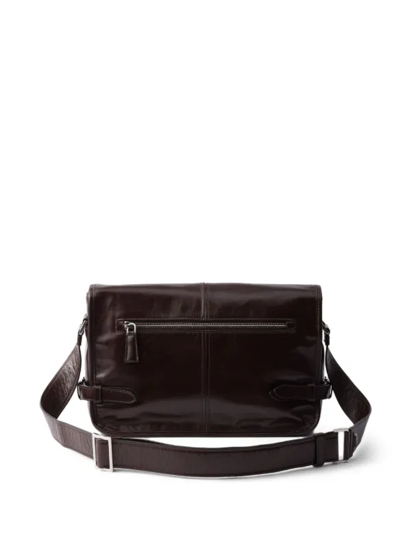 バッグ PRADA leather messenger bag dark brown バッグ PRADA leather messenger bag dark brown Prada Leather