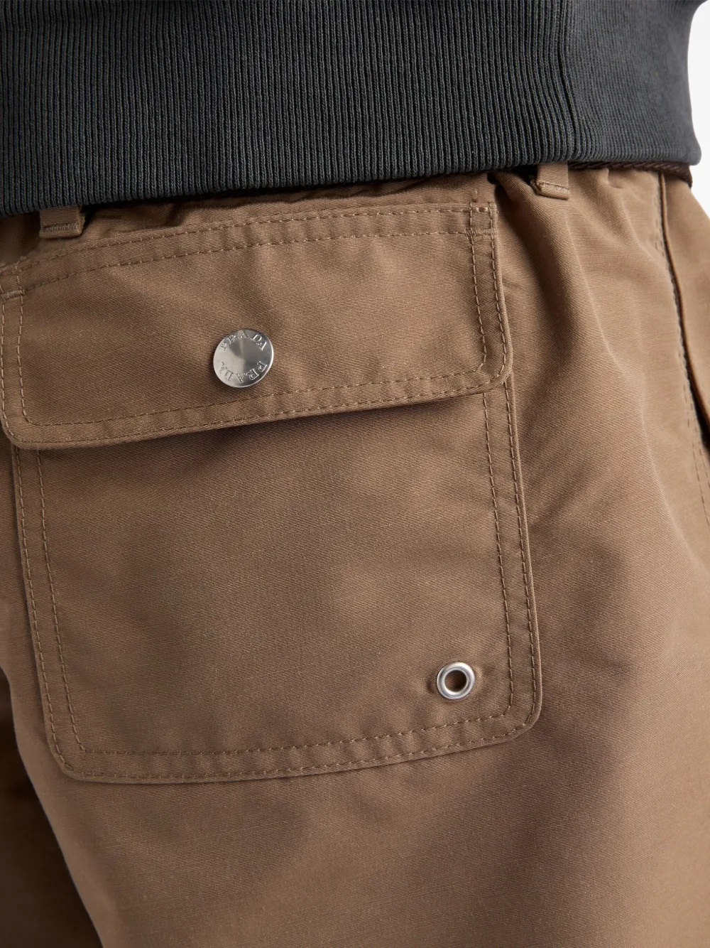 Prada Elasticated-waist Swim Shorts In Brown