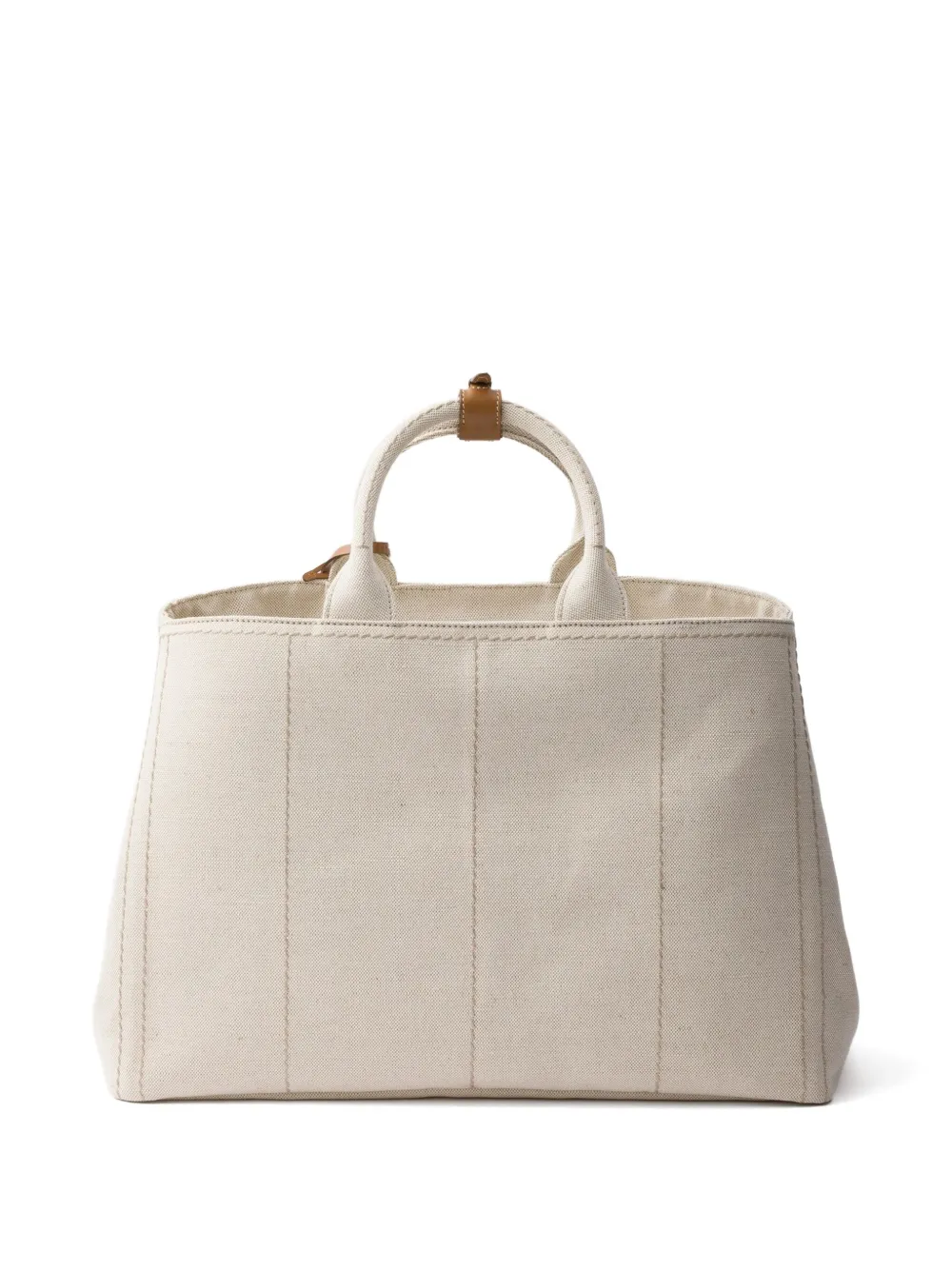 Prada Shopper met geborduurd logo Beige