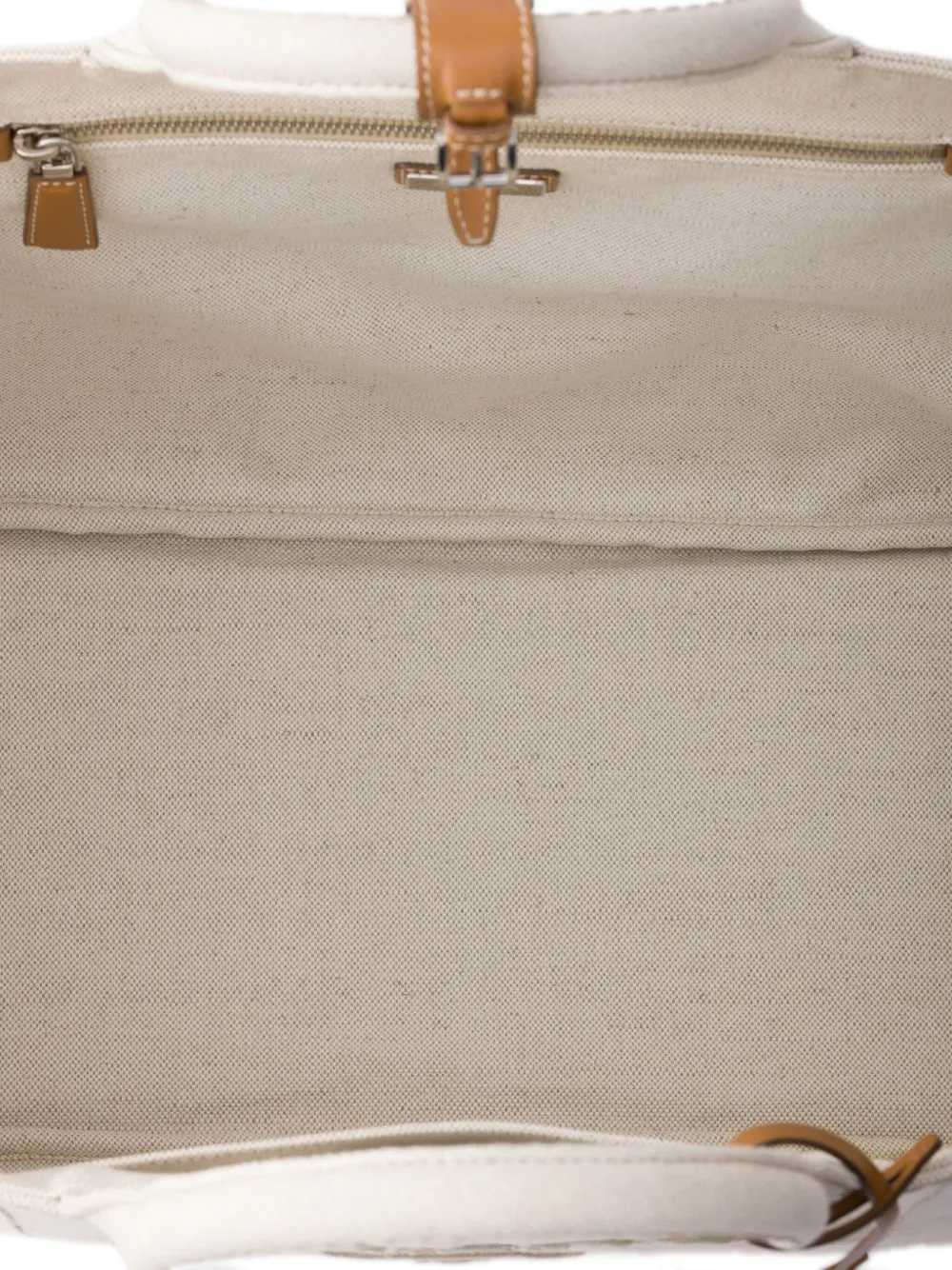 Prada logo-embroidered Tote Bag | Neutrals | FARFETCH