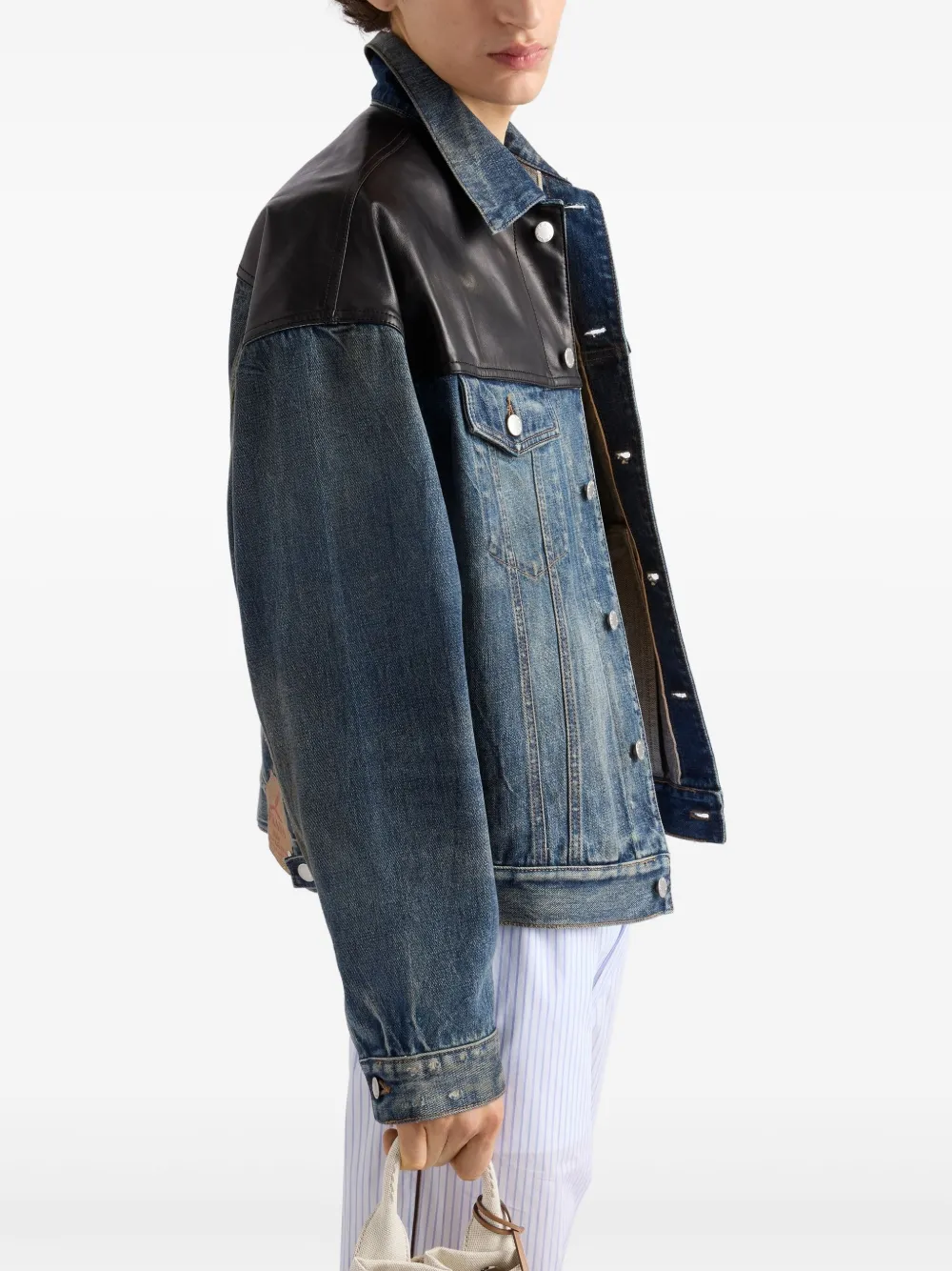 Prada Denim jack Blauw