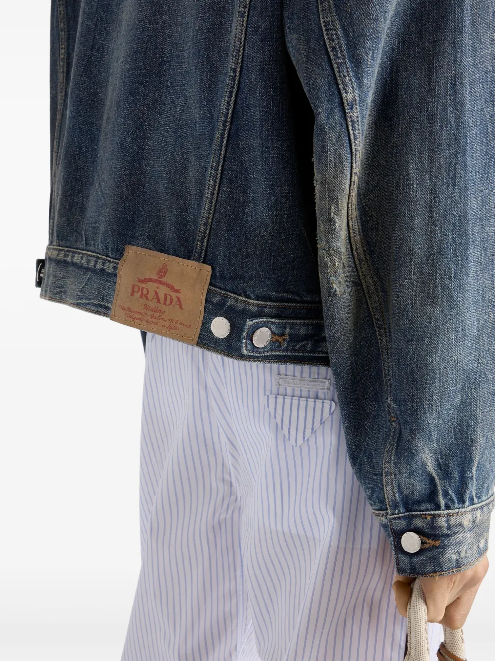 Prada Denim jack Blauw