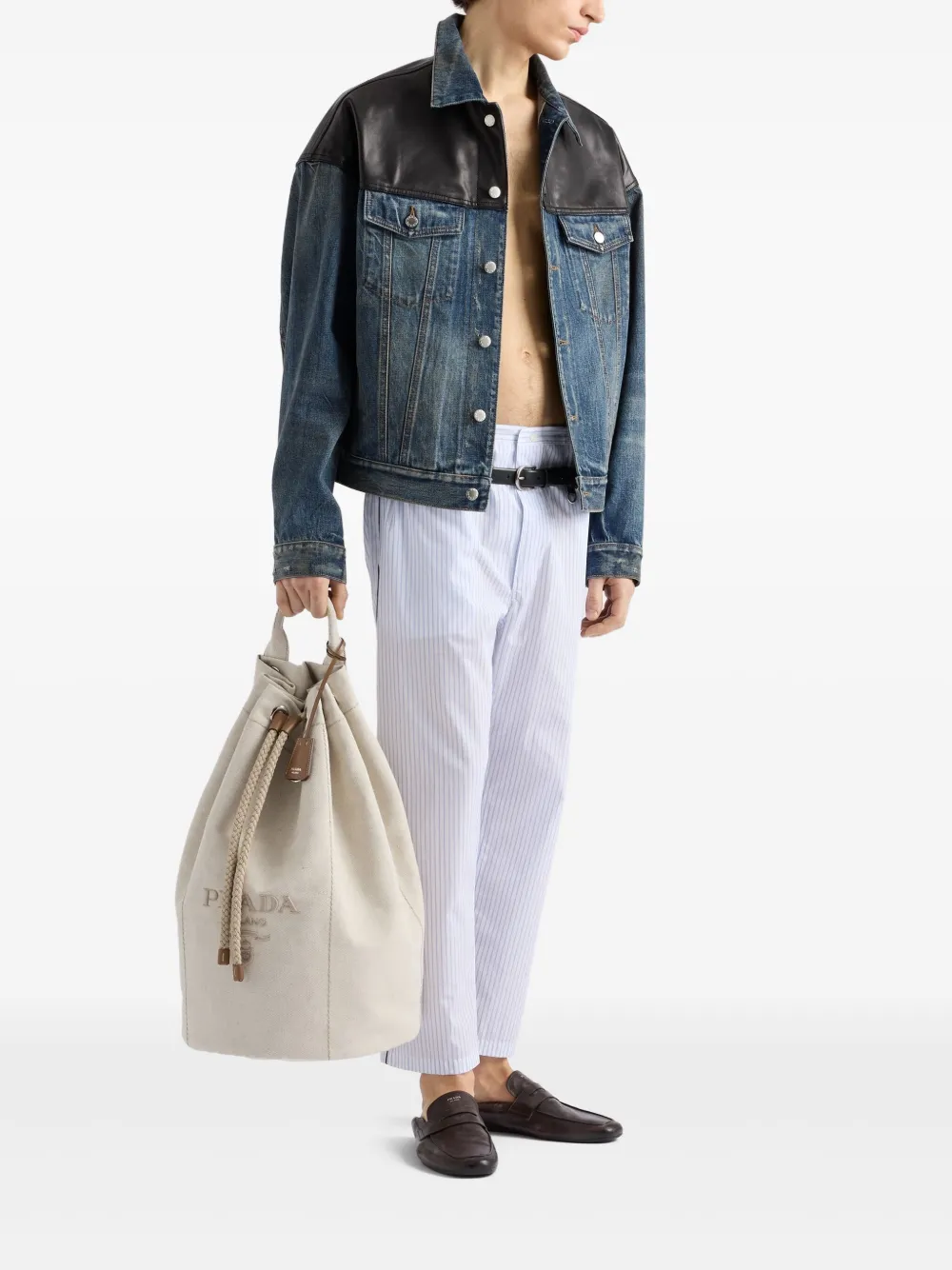 Prada Denim jack Blauw