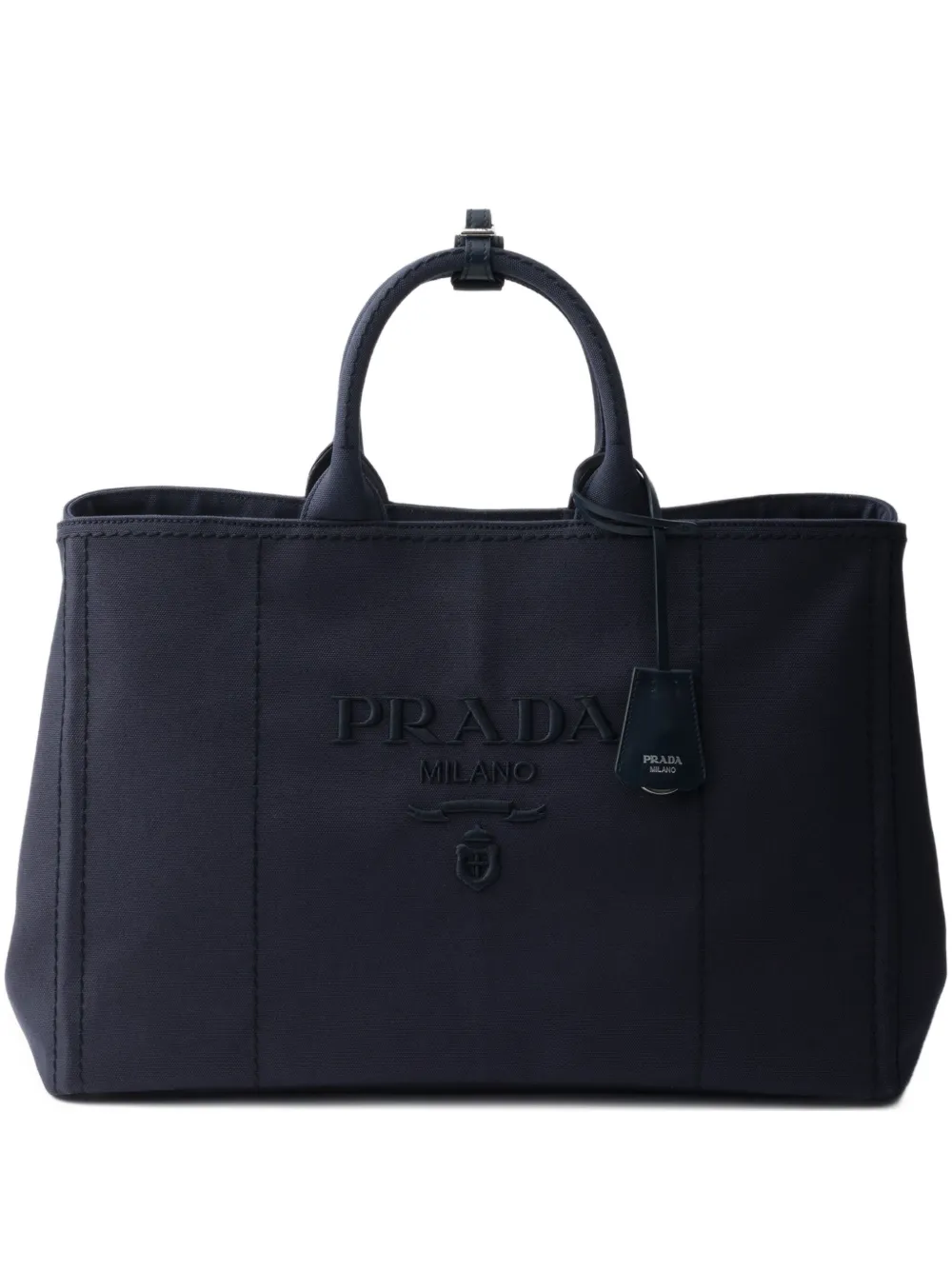 Prada logo-embossed tote bag | Blue | Image 1