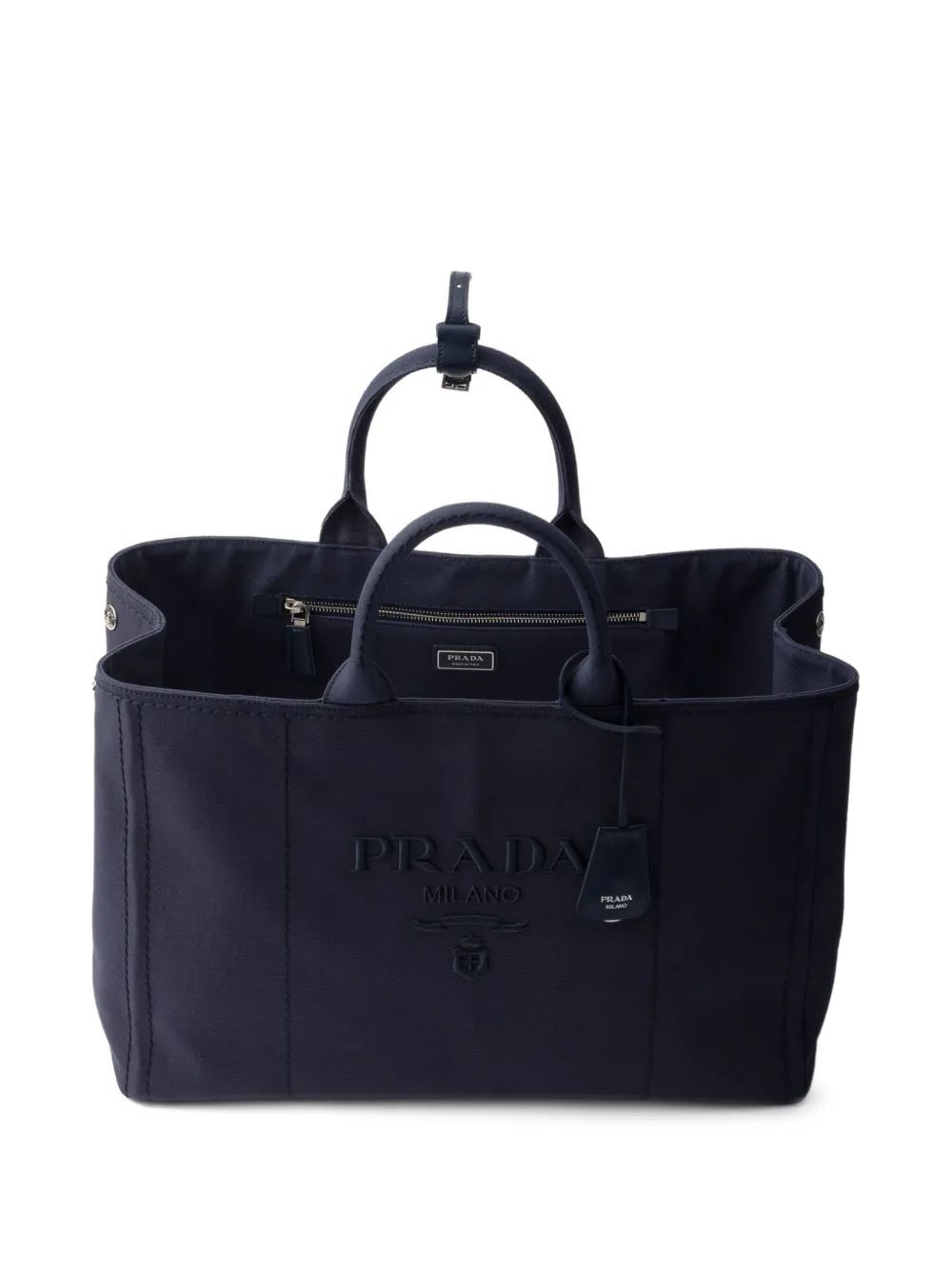 【PRADA】LOGO TOTE BAG PRADA Tote Bag Nylon Black Silver Auth 86877 | eBay