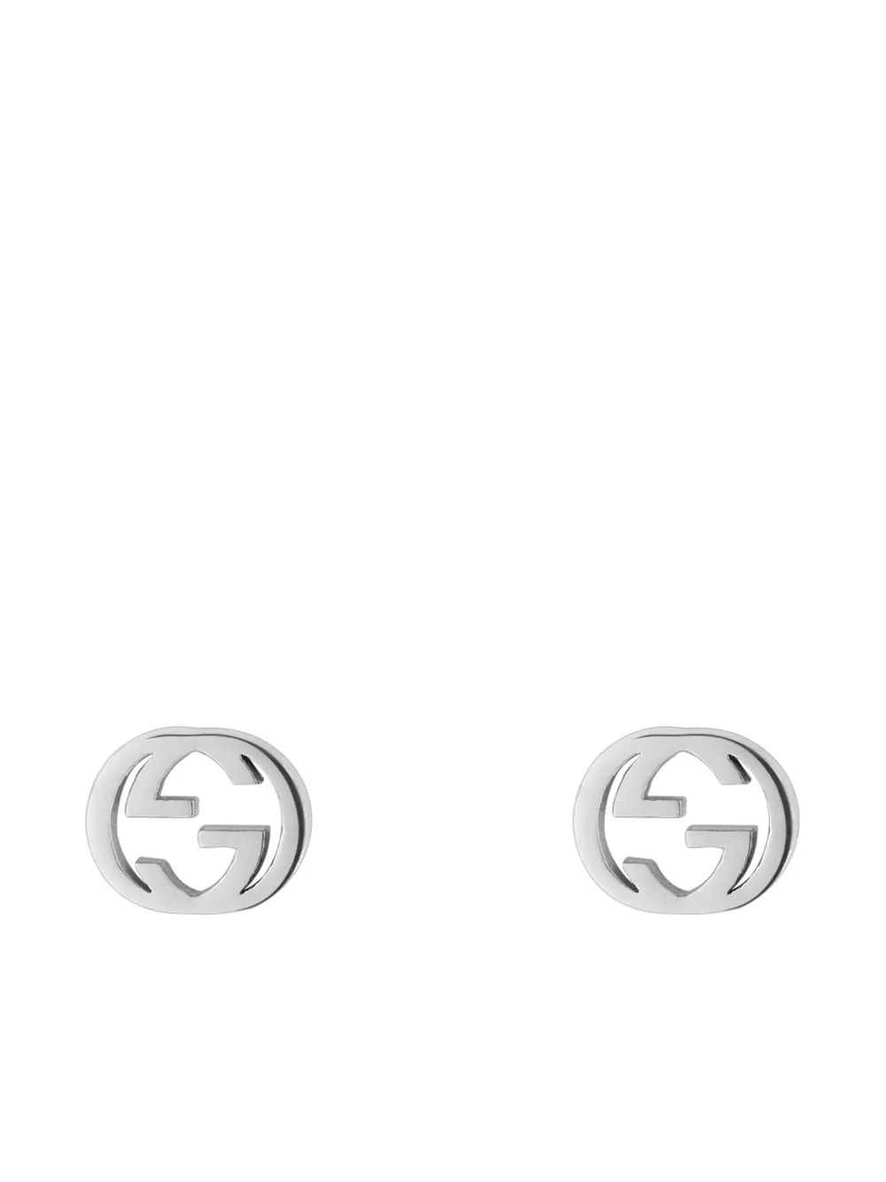  Gucci Pendientes Con Logo Doble - Plateado 