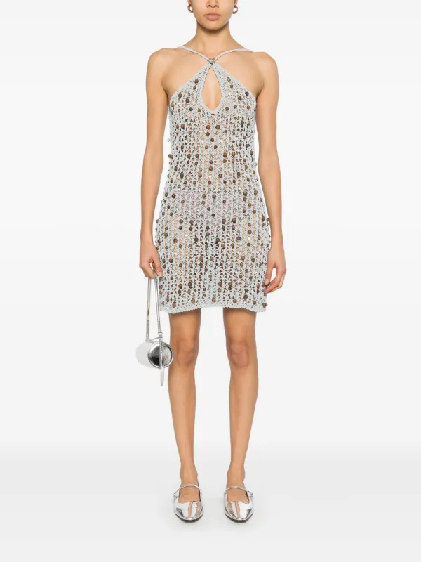 coperni silver dress Coperni cowl-neck Strap Dress | Grey