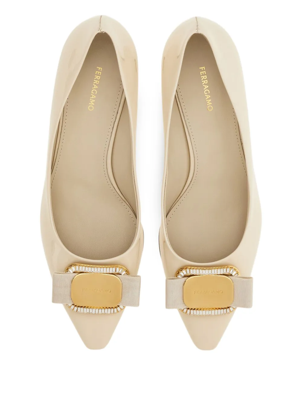 Ferragamo New Vara pumps met gespdetail Beige