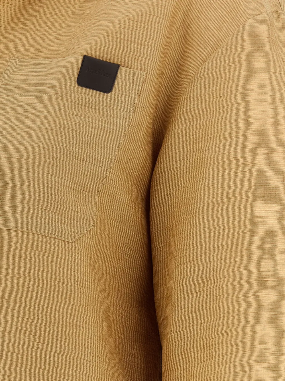 Max Mara Knitwear Sweater With Chest Pocket And V Neck In Gold