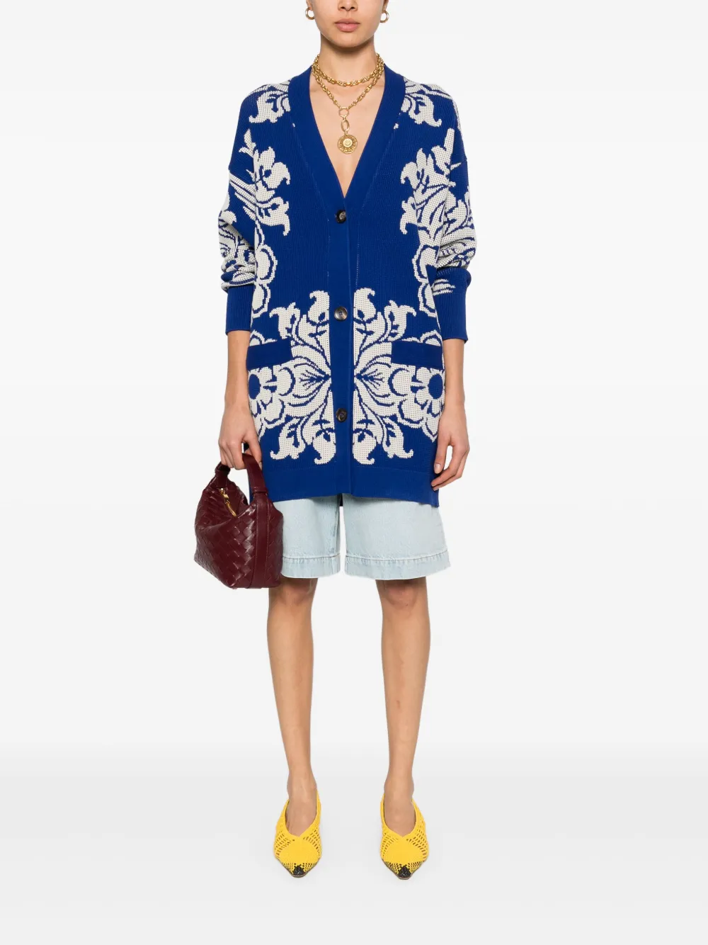 ETRO Vestjas met bloemenjacquard Blauw