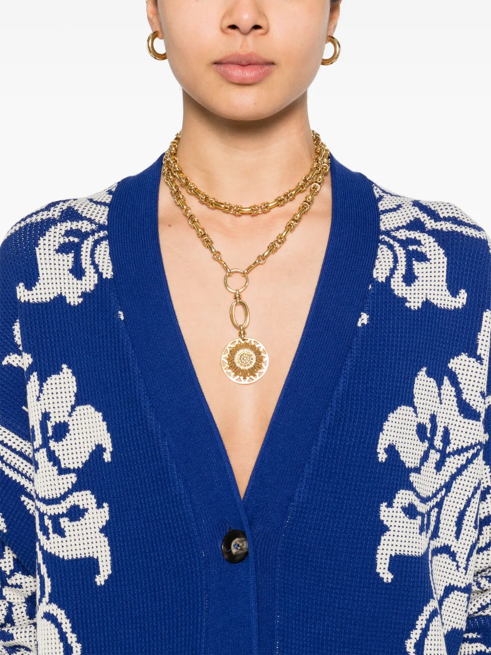 ETRO Vestjas met bloemenjacquard Blauw