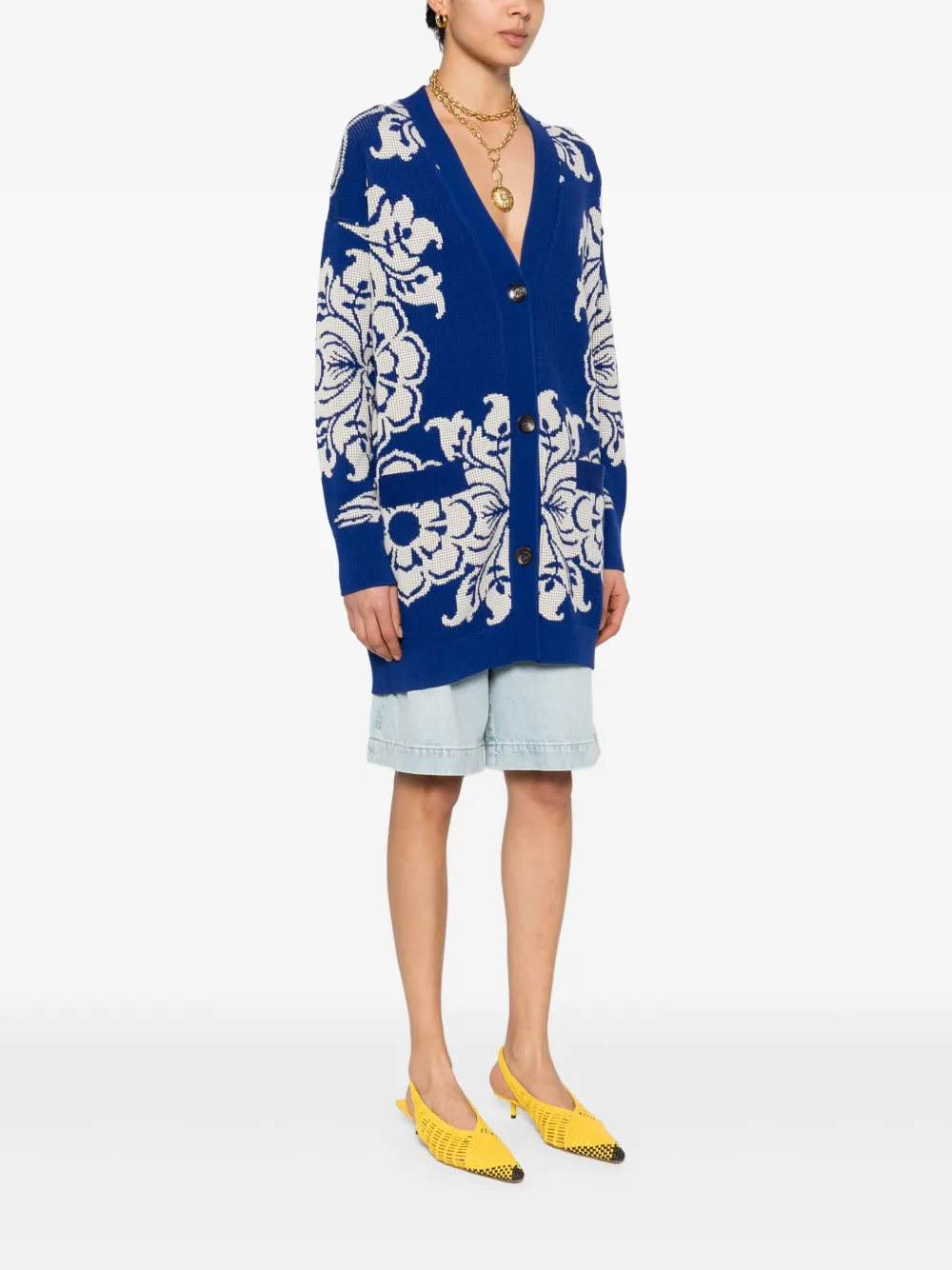 ETRO Vestjas met bloemenjacquard Blauw