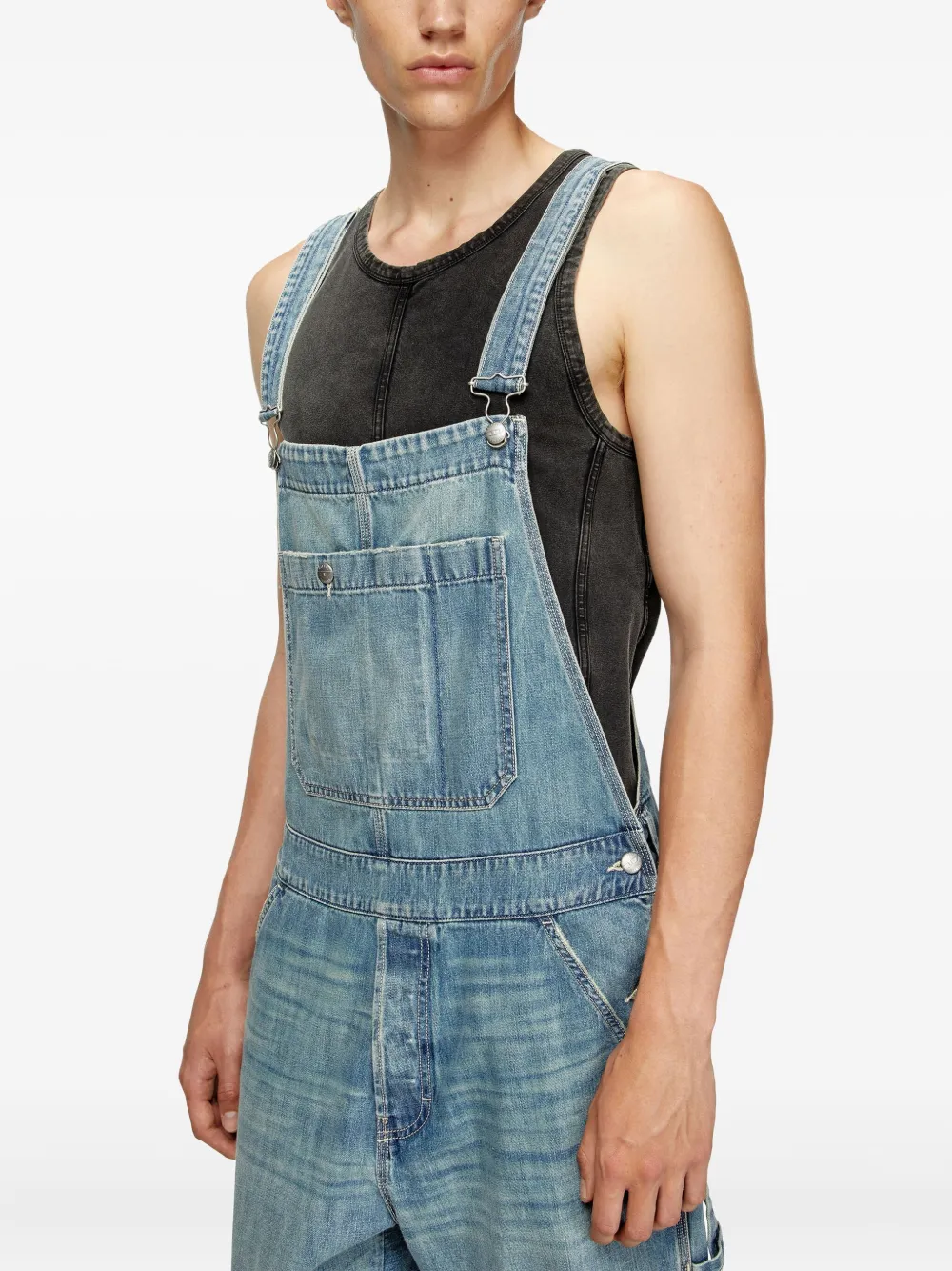 Diesel denim pocket dungarees Blauw