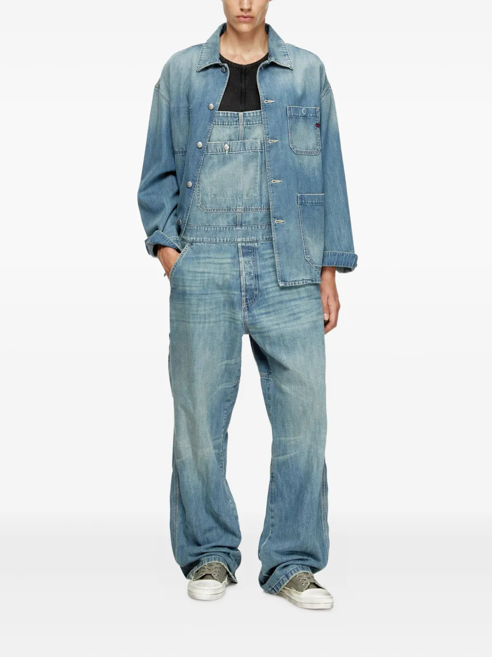 Diesel denim pocket dungarees Blauw