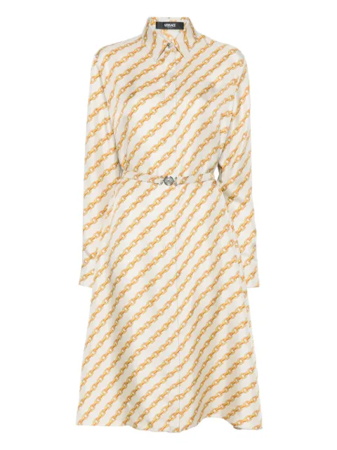 Versace Oblique Chain-print shirt dress