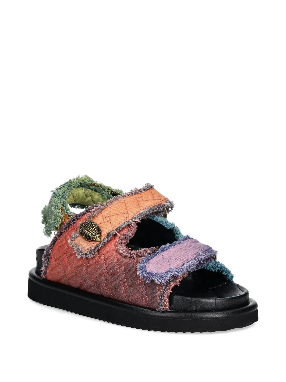 Kurt Geiger London Orson quilted patchwork sandals Orange