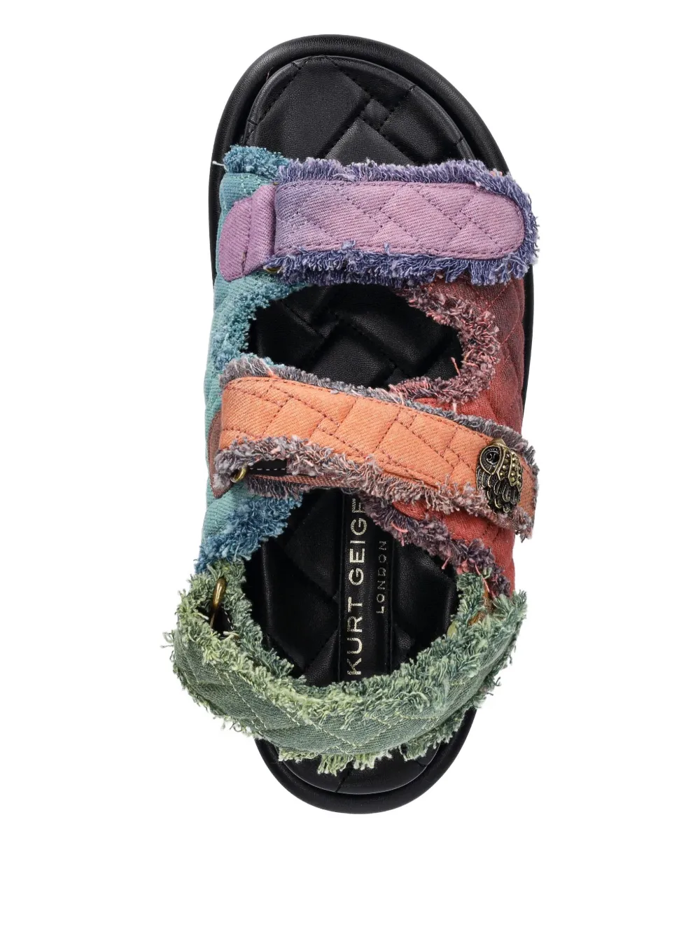 Kurt Geiger London Orson quilted patchwork sandals Orange