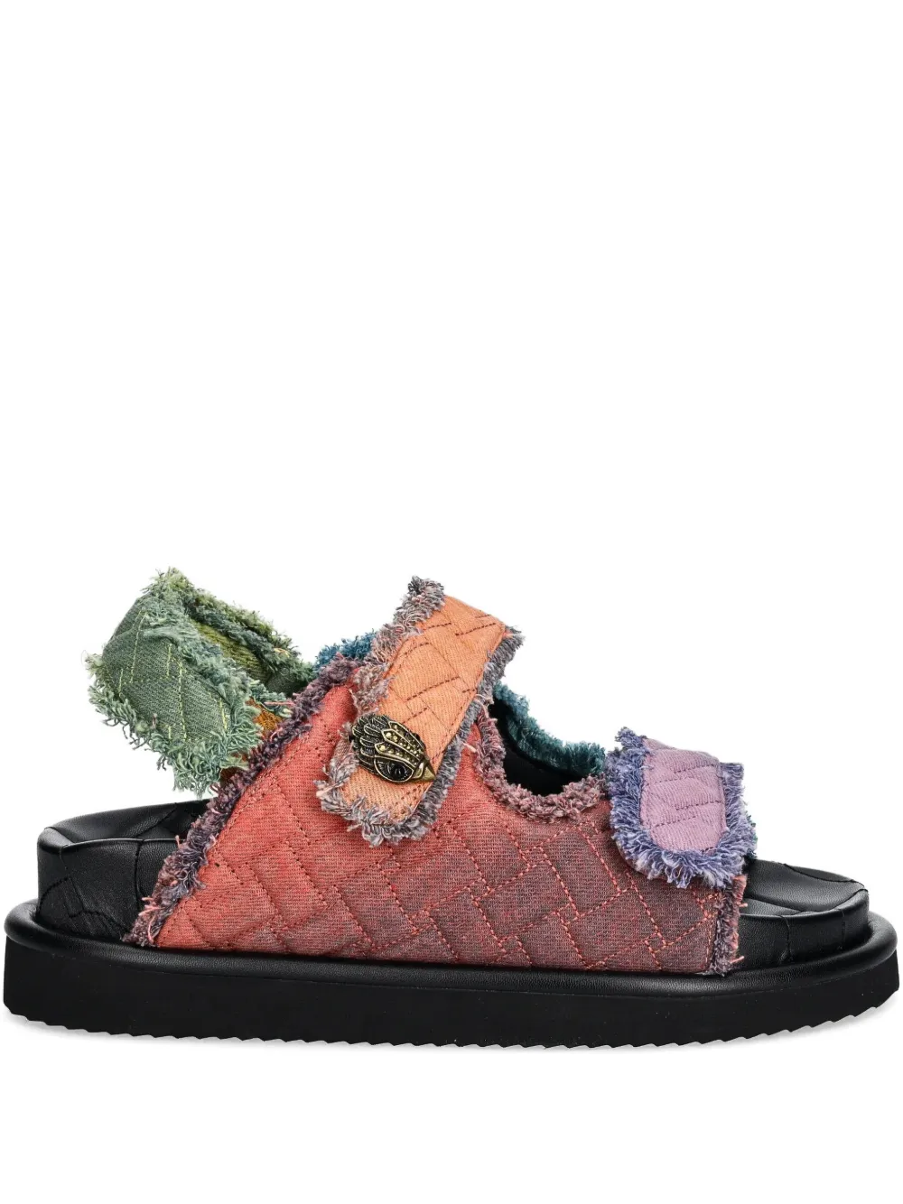 Kurt Geiger London Orson quilted patchwork sandals Orange