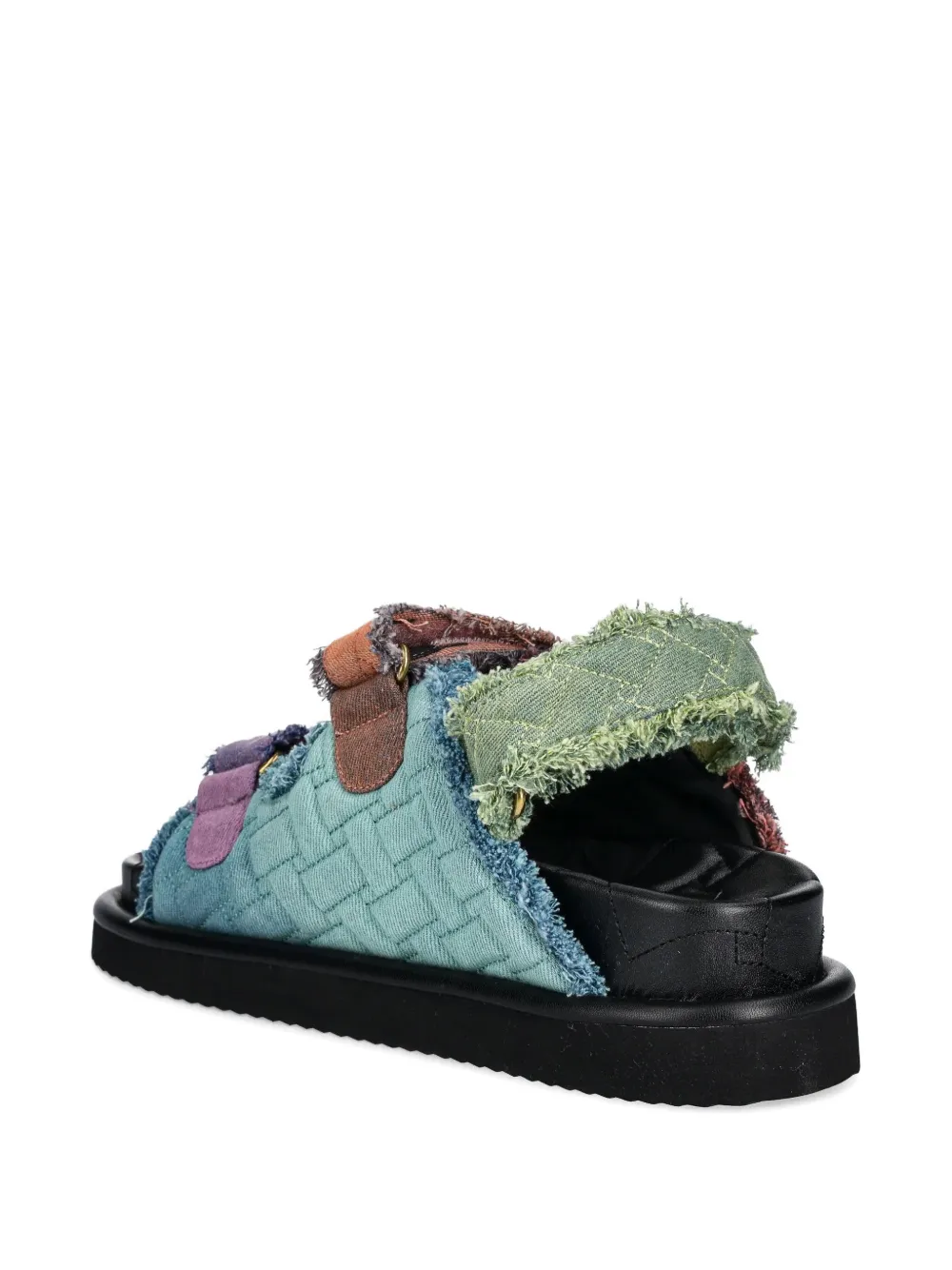 Kurt Geiger London Orson quilted patchwork sandals Orange