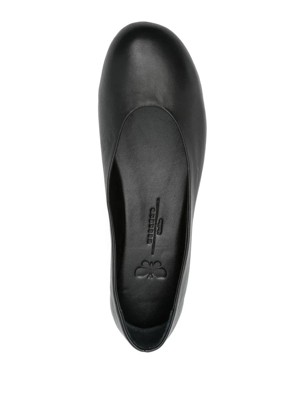 Weekend Max Mara Leren ballerina's Zwart