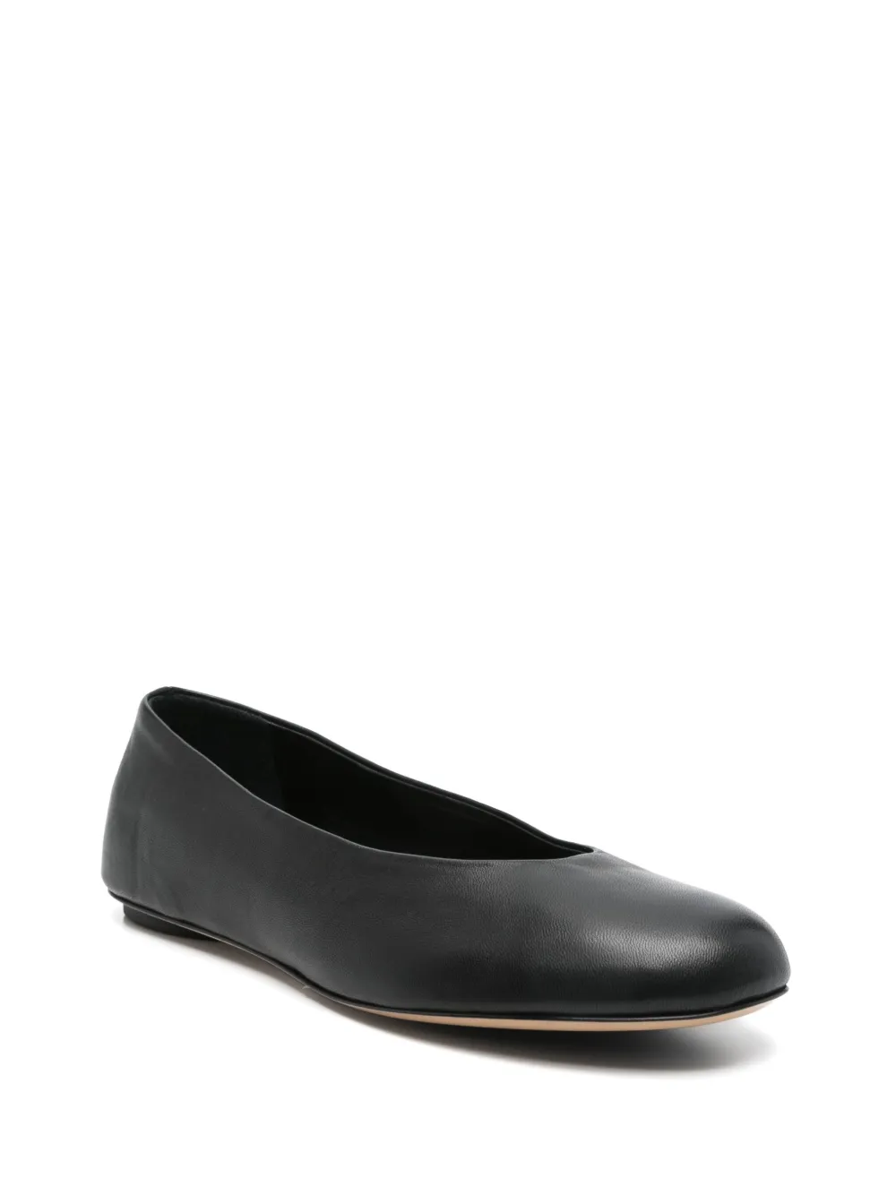 Weekend Max Mara Leren ballerina's Zwart