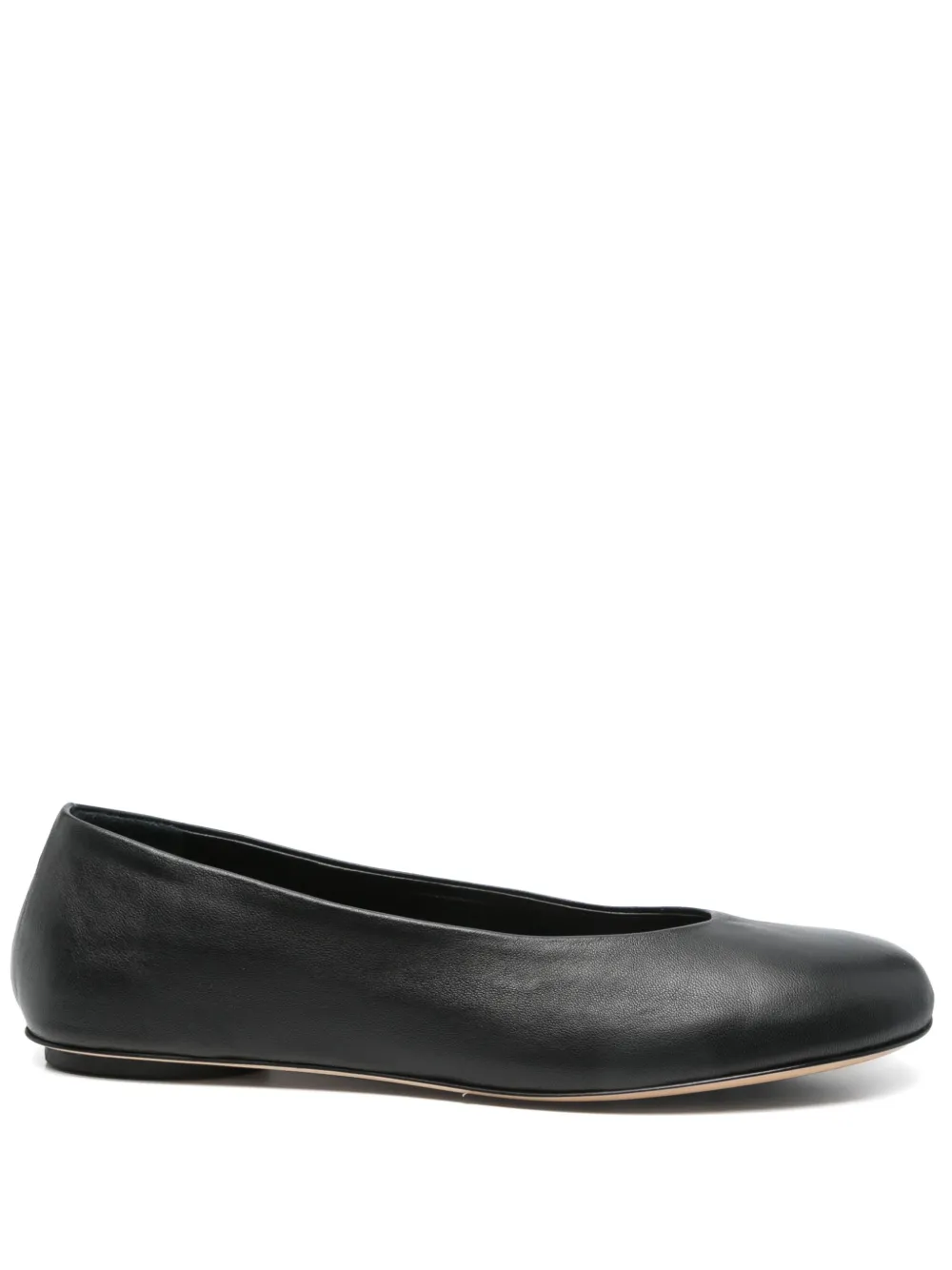 Weekend Max Mara Leren ballerina's Zwart