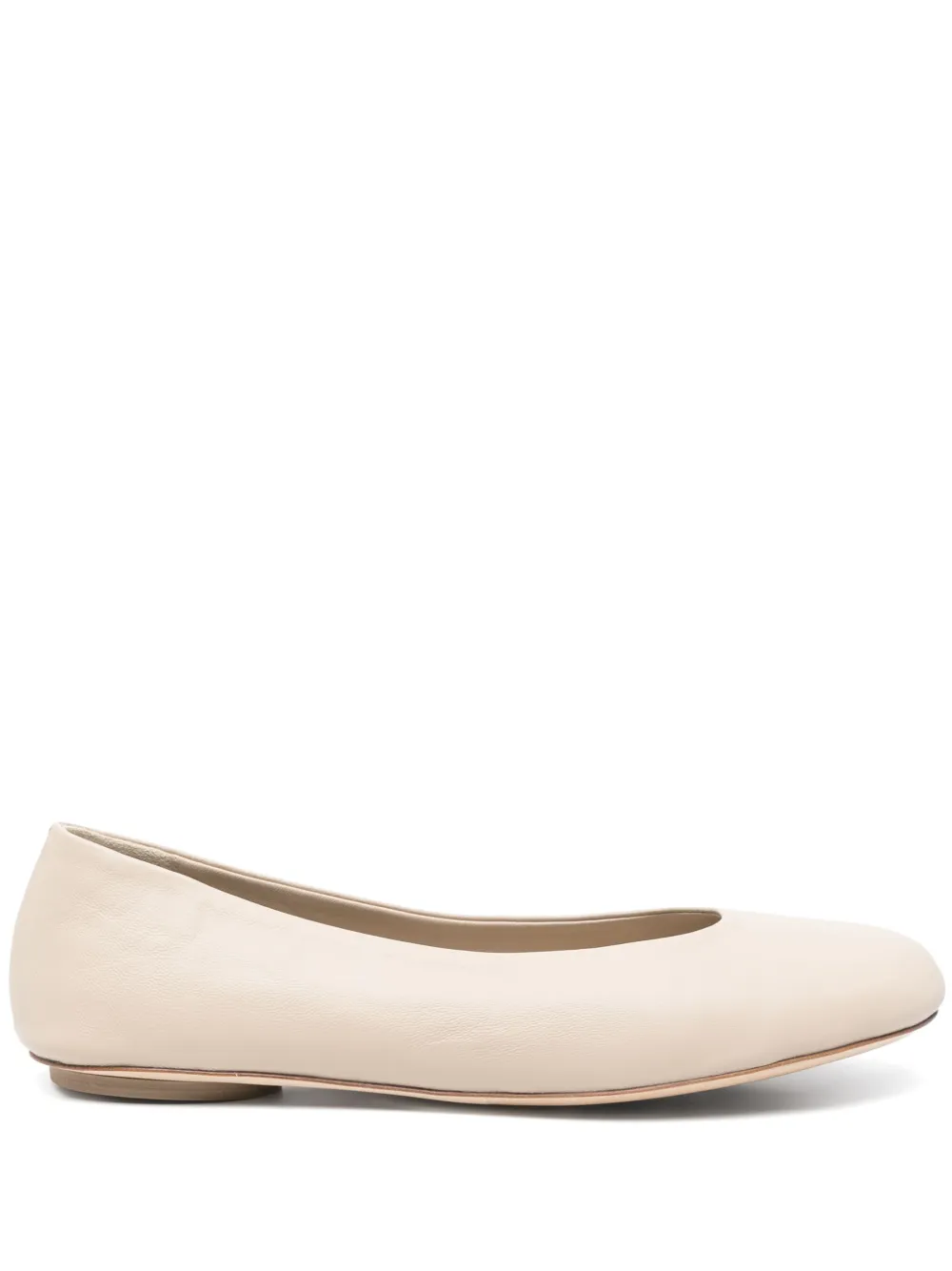 Weekend Max Mara Leren ballerina's Beige