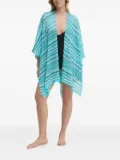 Missoni wave-pattern knit poncho - Blue