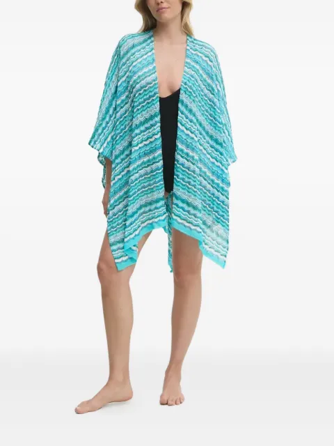 Missoni wave-pattern knit poncho