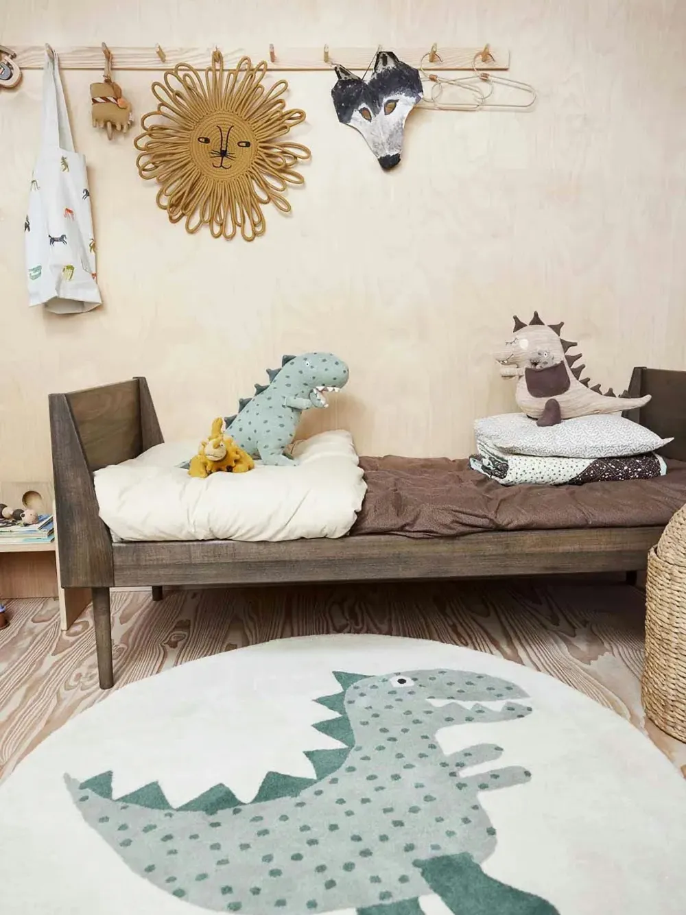 Oyoy Theo Dino Rug (120cm) In Neutral