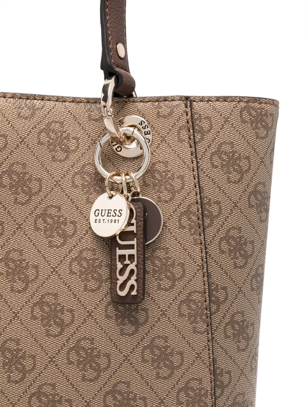 GUESS USA Schoudertas met monogramprint Beige