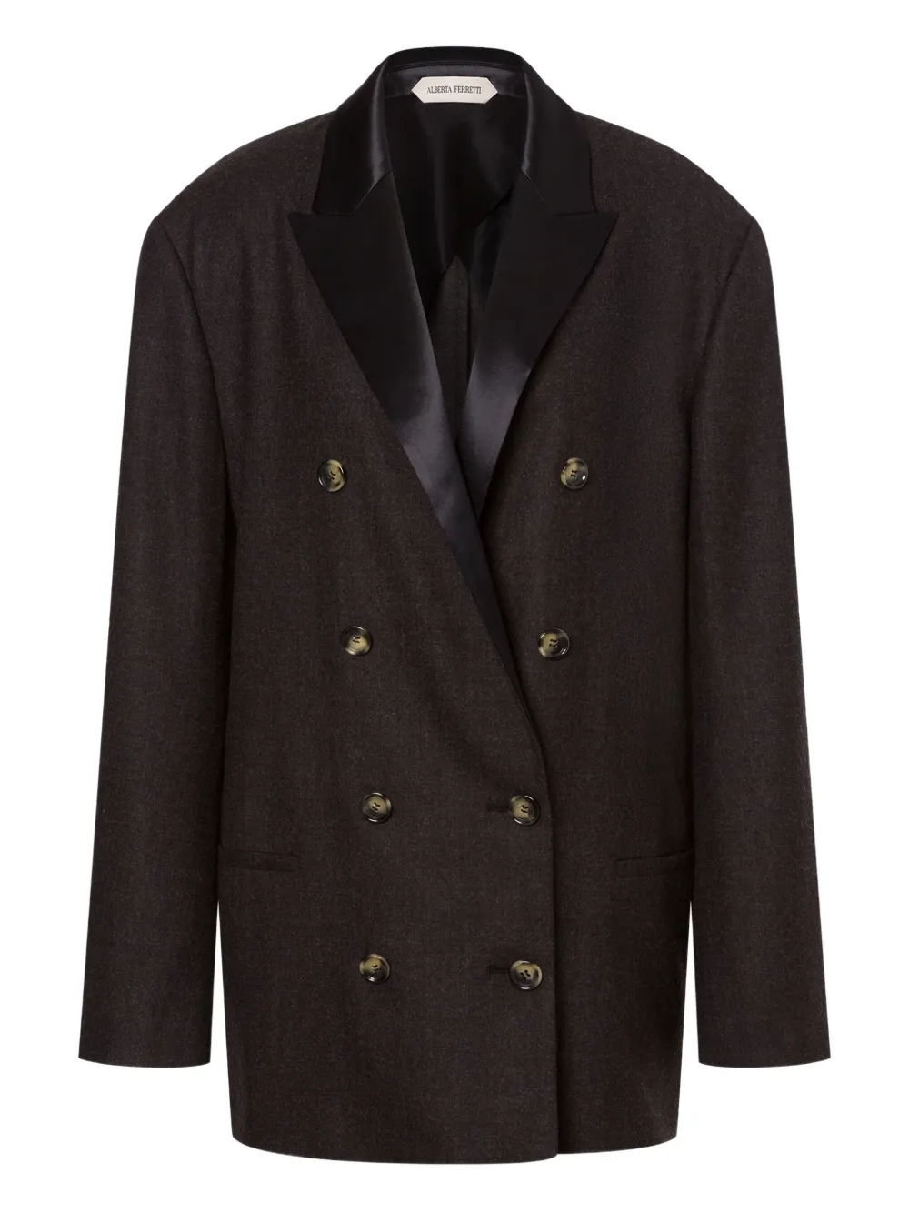 Alberta Ferretti Wollen blazer met dubbele rij knopen Grijs