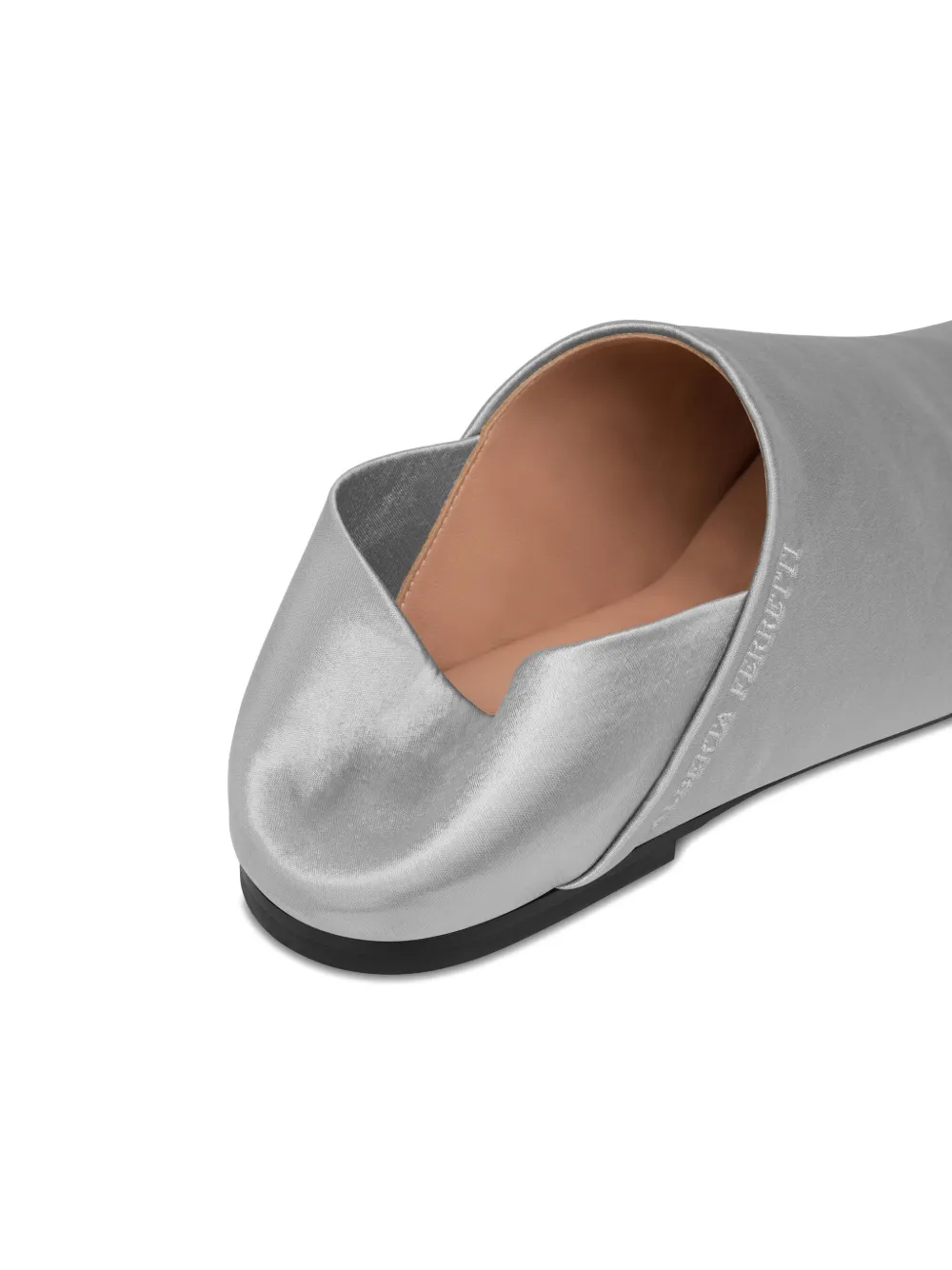 Alberta Ferretti logo-debossed leather loafers Silver