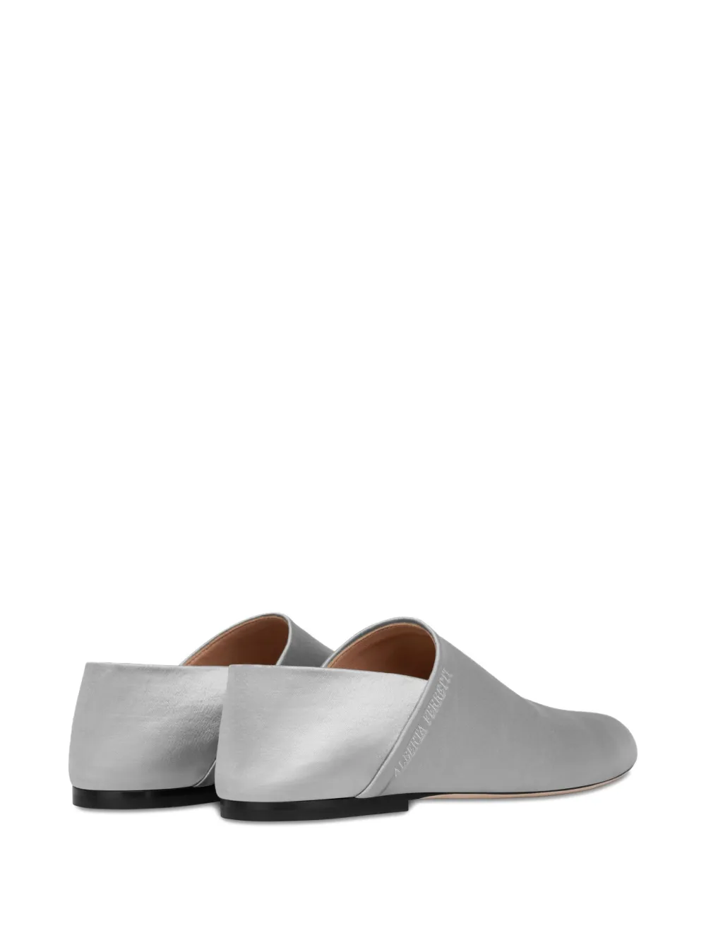 Alberta Ferretti logo-debossed leather loafers Silver