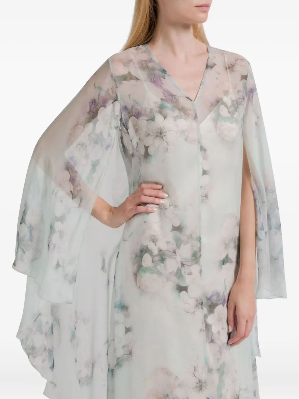 Alberta Ferretti Jurk met bloemenprint Blauw