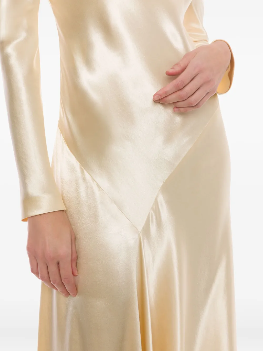 Alberta Ferretti Satijnen maxi-jurk Wit
