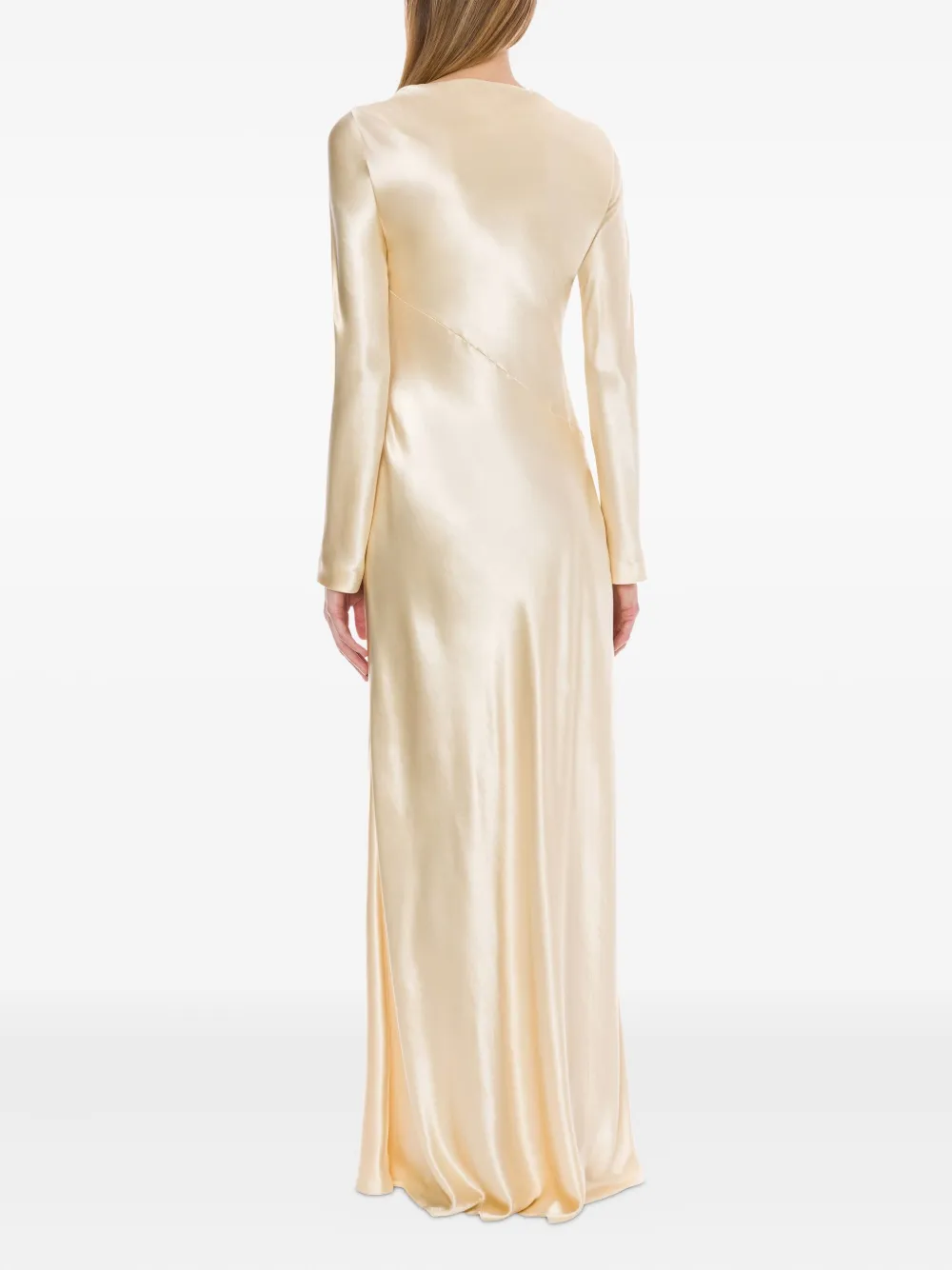 Alberta Ferretti Satijnen maxi-jurk Wit