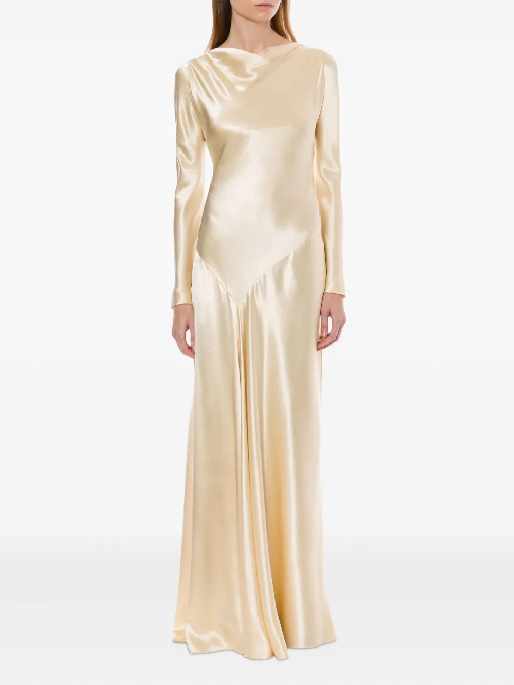 Alberta Ferretti Satijnen maxi-jurk - Wit