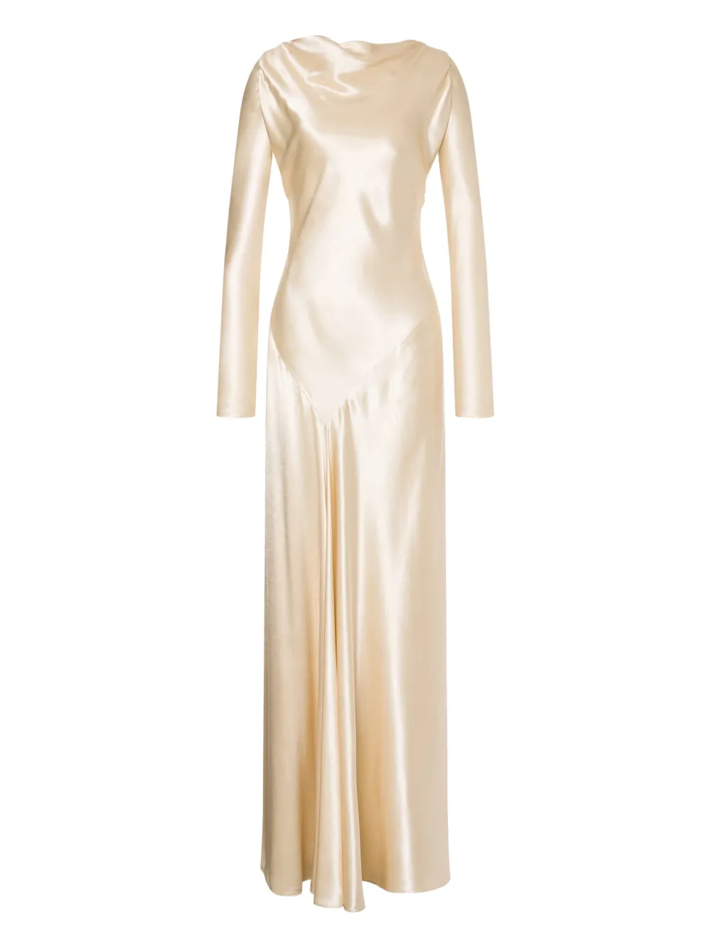 Alberta Ferretti Satijnen maxi-jurk Wit