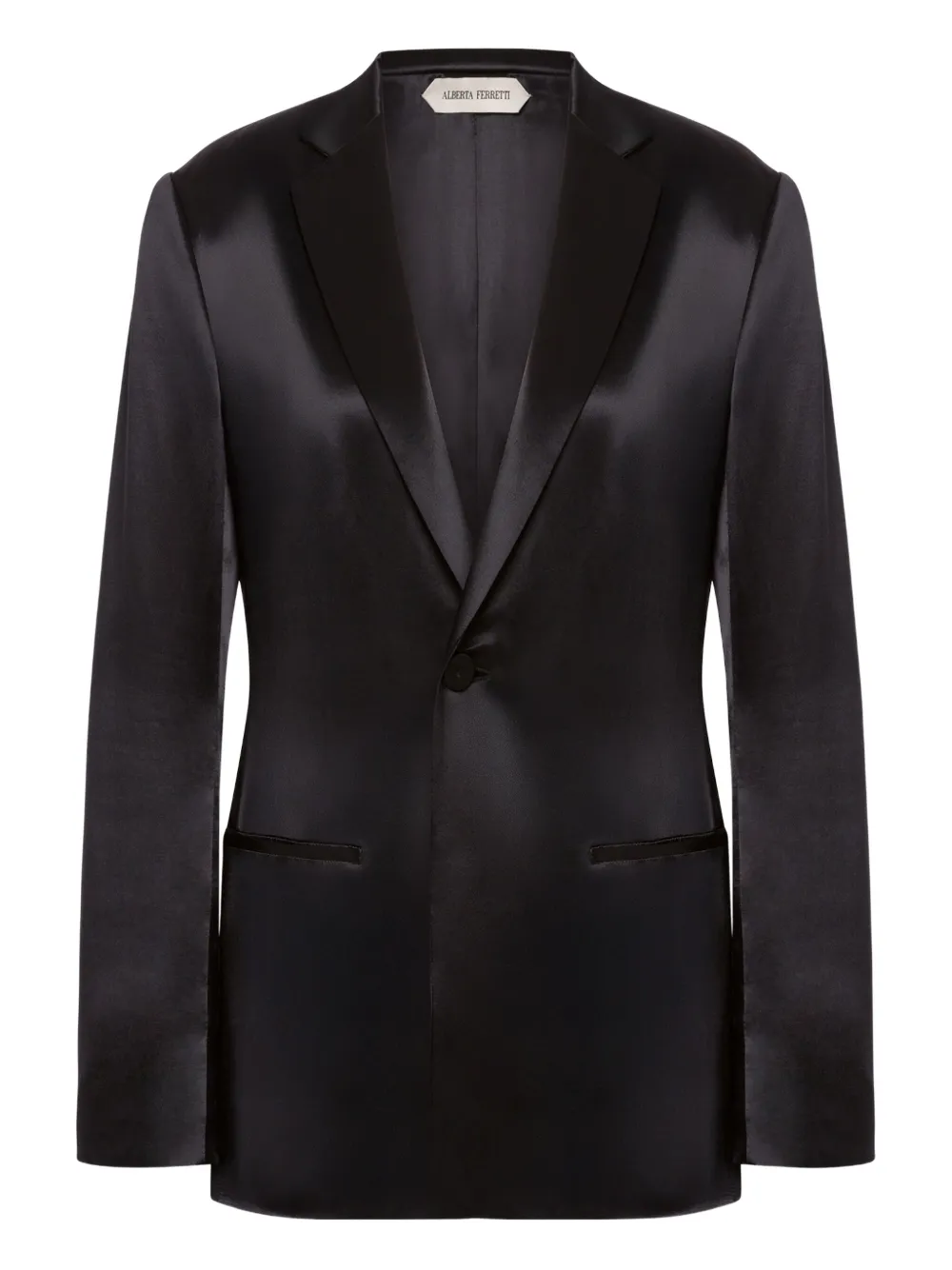 Alberta Ferretti Satijnen blazer Zwart