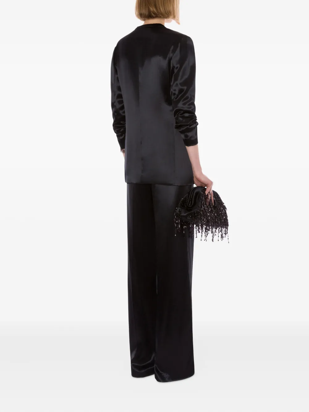 Alberta Ferretti Satijnen blazer Zwart