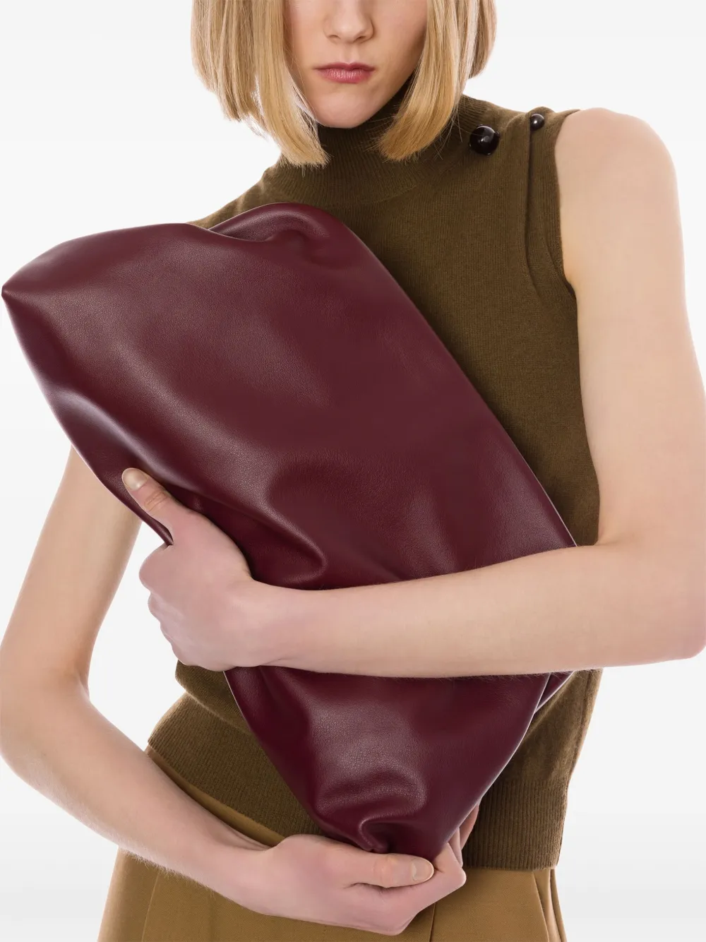 Alberta Ferretti Leren clutch Rood