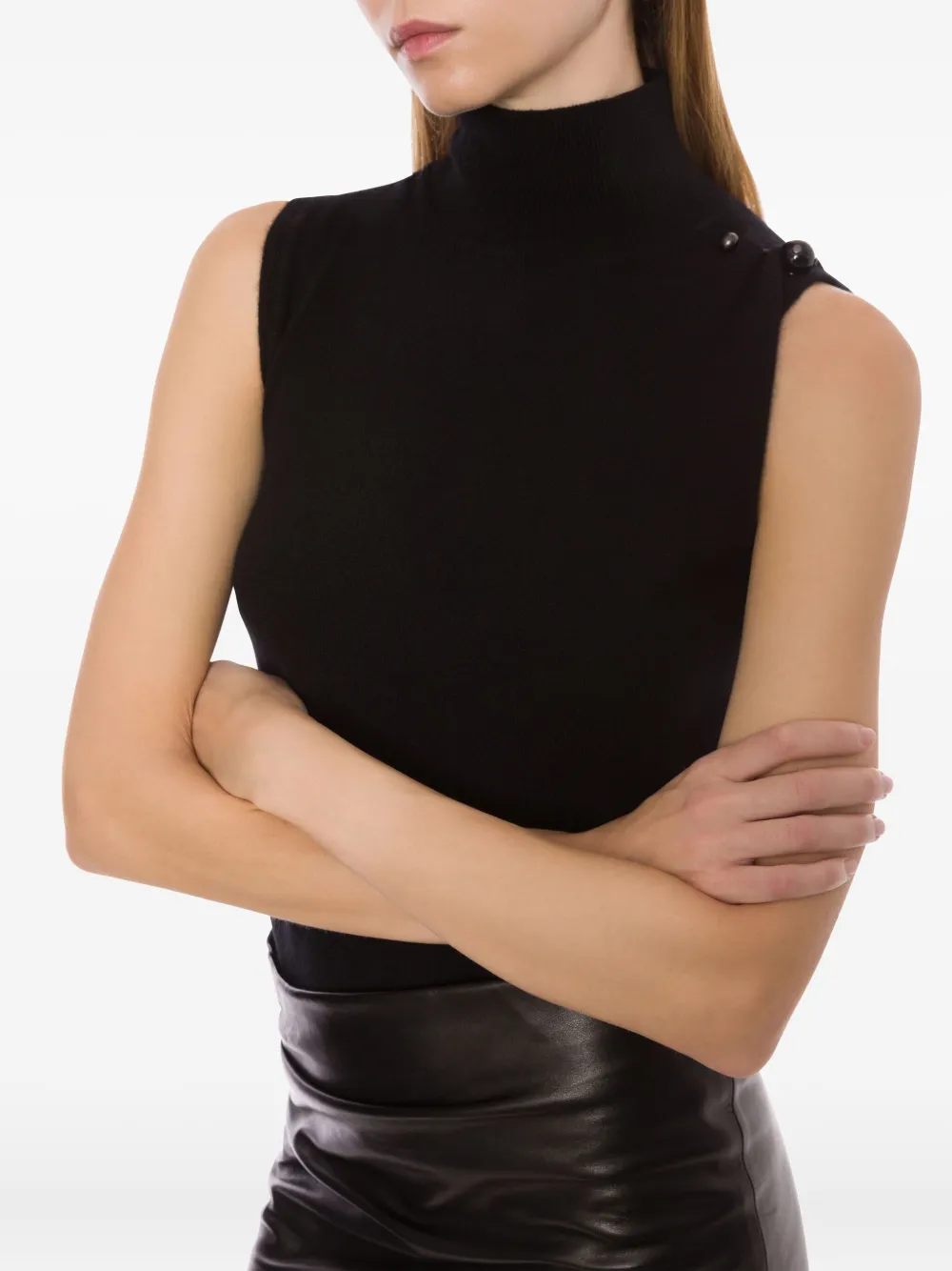 Alberta Ferretti Kasjmier spencer Zwart