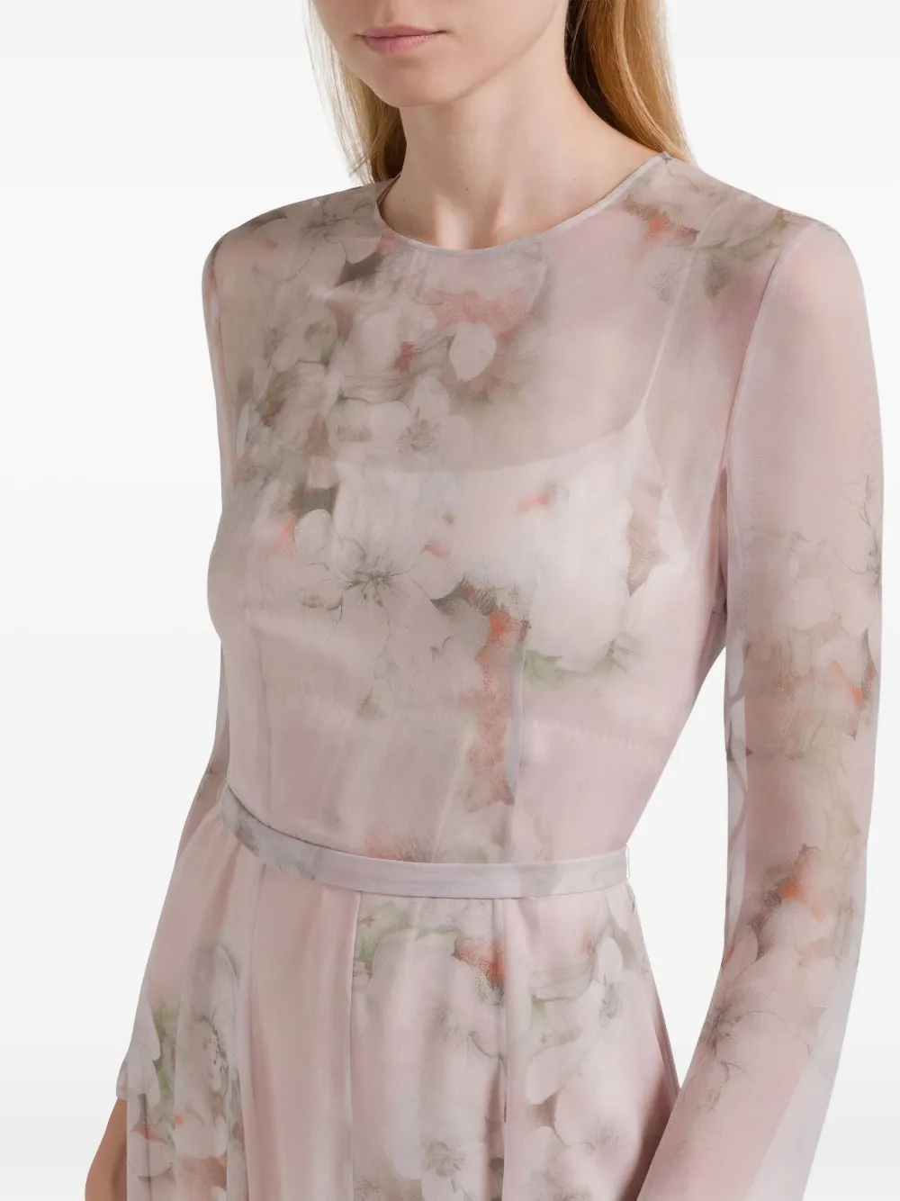 Alberta Ferretti Maxi-jurk met bloemenprint Roze