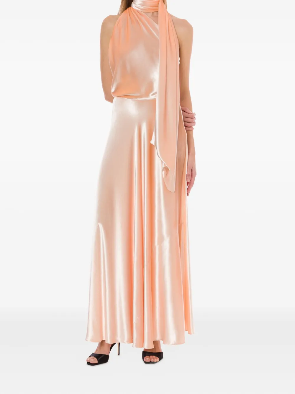 Alberta Ferretti Satijnen maxi-jurk Roze